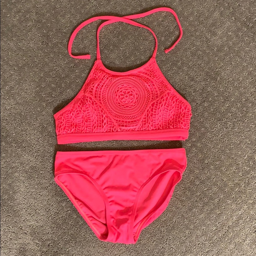 Justice hot pink bikini